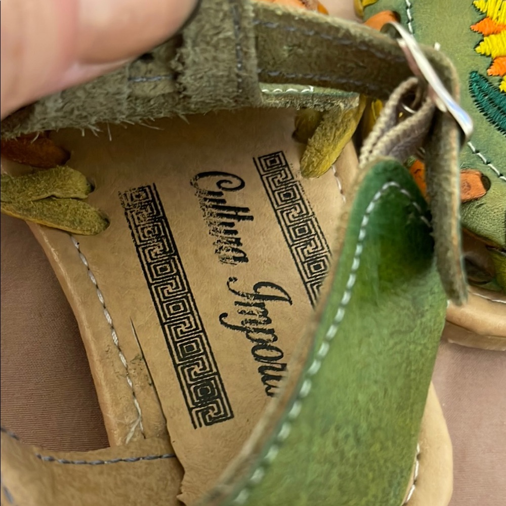 Green Sunflower Kids Mexican Sandals - Picture 3 of 4